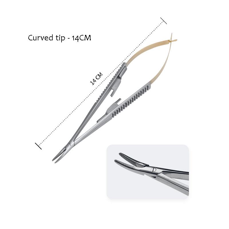 1Pc Dental Orthodontic Implant Castroviejo Needle Holder 14 16Cm Straight Curved Head Dentistry Surgical Pliers Forcep