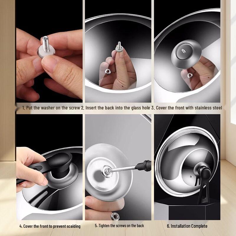 Jinlongxing Stainless Steel Tempered Glass Wok Lid