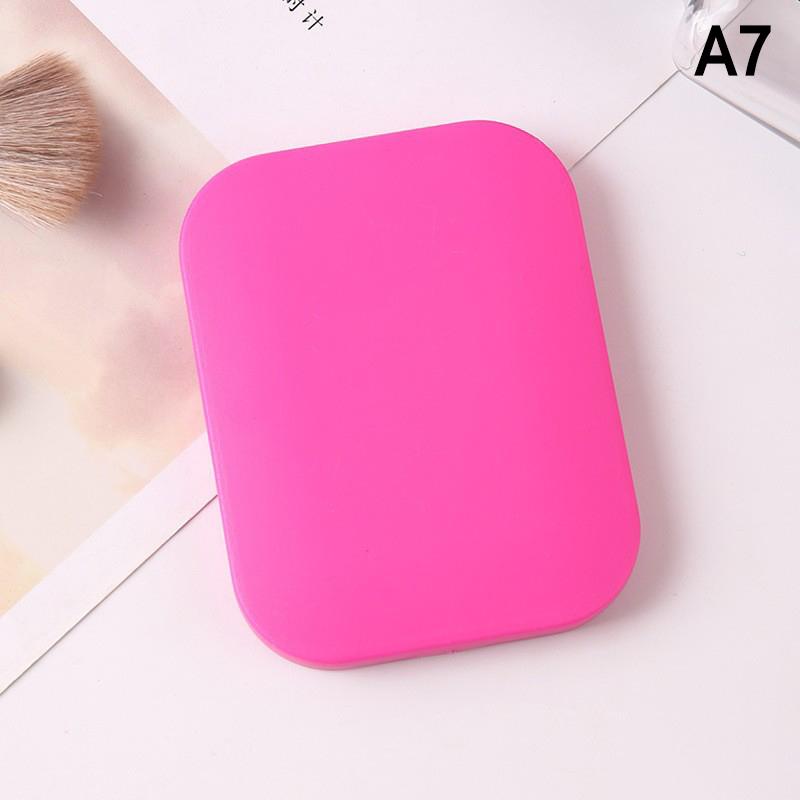 Cute Macaron Candy Color Portable Mini Handheld Folding Makeup Mirror With Comb Durable Gift Student Beauty Tools