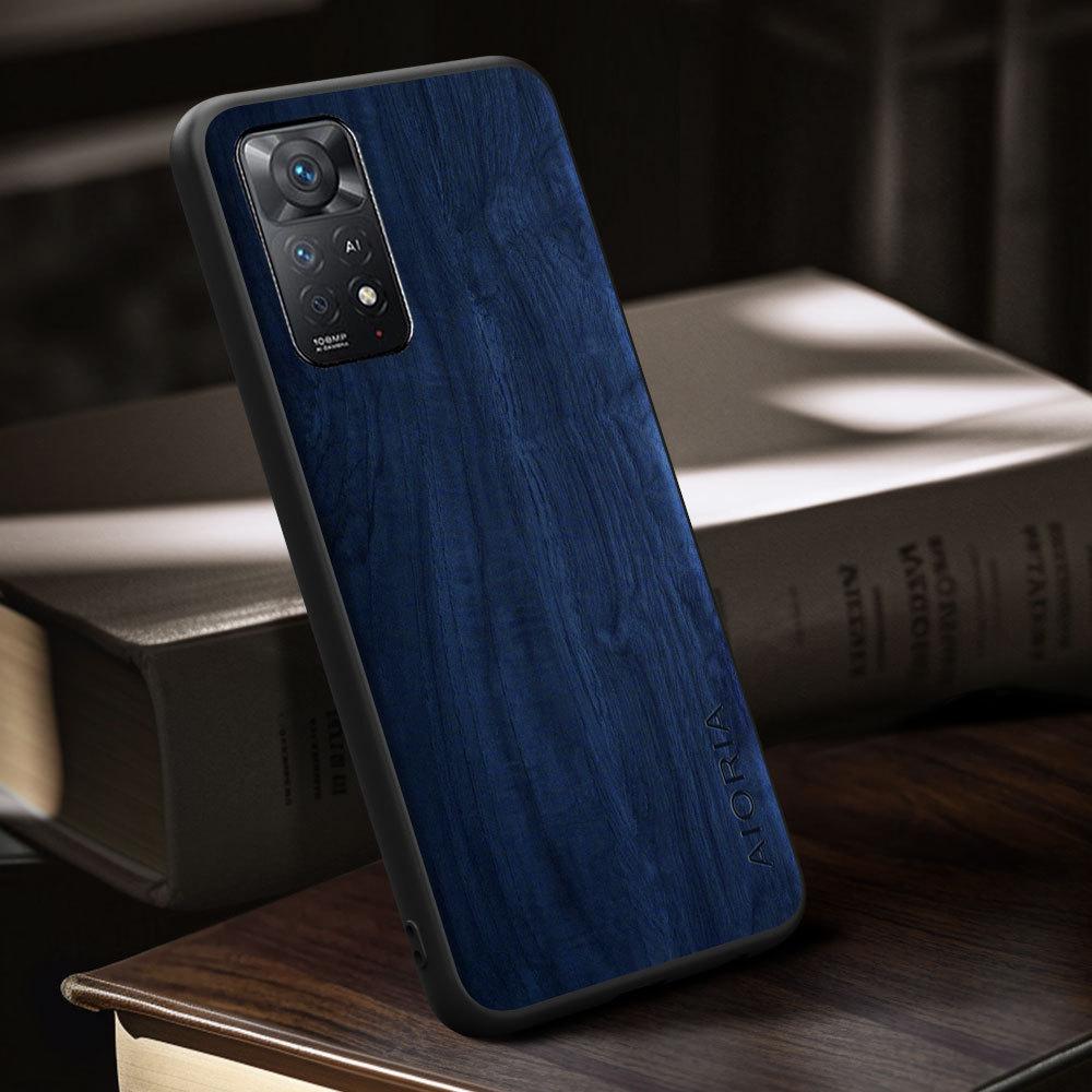 Case for Redmi Note 11 Pro Plus Funda Bamboo Wood Pattern Four-corner Explosion-proof Back Cover