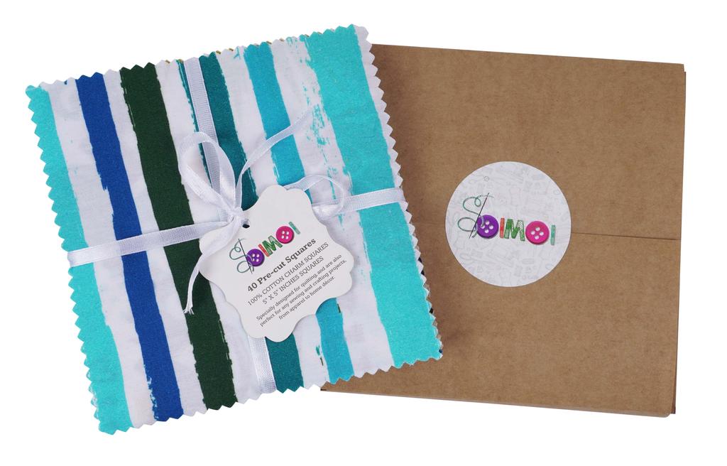 Soimoi Summer Print  Precut 5-inch Cotton  Fabric  Quilting  Squares  Charm Pack DIY Patchwork Sewing Craft-