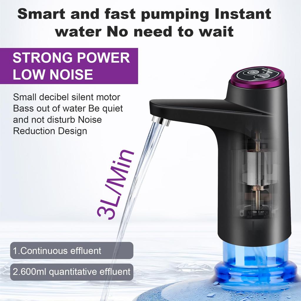 New Electric Water Dispenser with Universal Bucket Cap Water Bottle Pump USB Automatic Water Pump for any Gallon Bottle