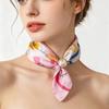 Lightweight Silk Scarf Breathable Printed Neck Scarf Accessory Magnetic Clasp Scarf  Women