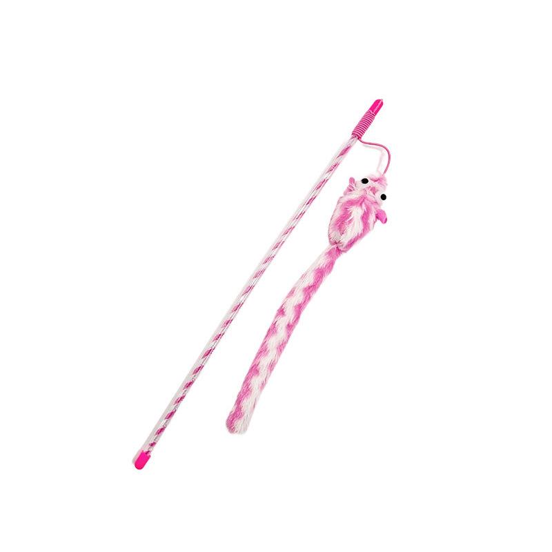 Plush Feather Cat Teaser Stick with Bell - Stress Relief and Fun Self-Entertainment Toy