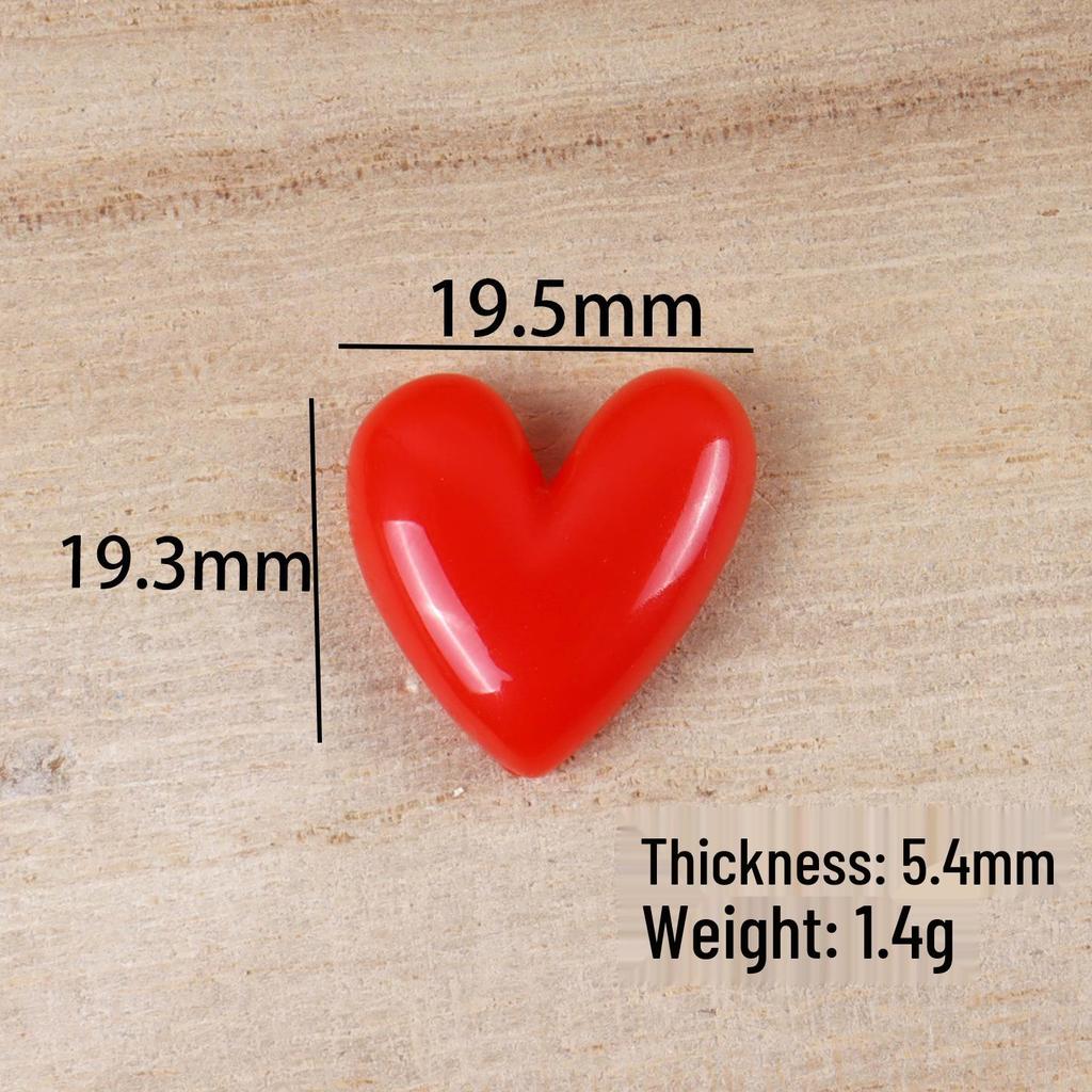 Peach & Red Heart Resin Accessories for DIY Phone Cases & Clothing Decor