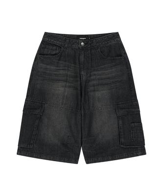MAHAGRID Bermuda Cargo Denim Short Black(Mg2Gmmd113A)