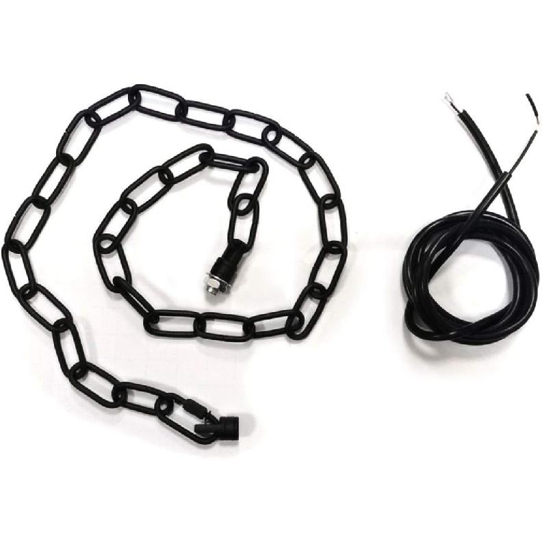 BOKT 6Feet Metal Black Chain Gold Chain with Cord Wires Hardware Accessories for Your Dining Chandelier Lighting Fixture Ceiling Pendent Light