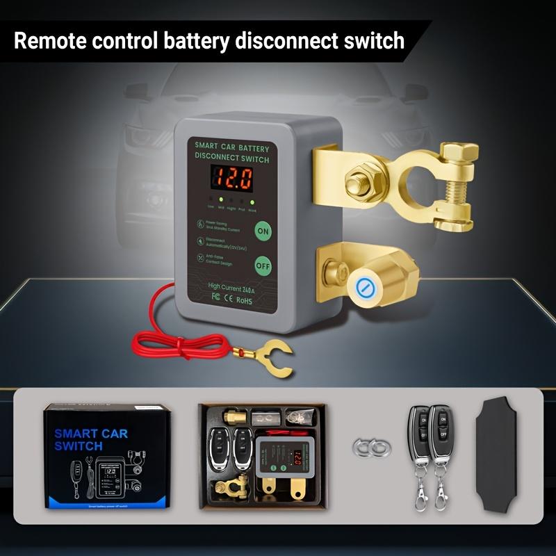 240A Kill Switch 12V Remote Battery Disconnect Switch With Led Voltage Display Automatic Power Shut Off Switch  Leakage Protect