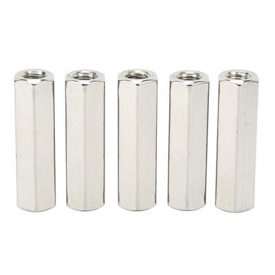 5Pcs Silver M10 Hex Coupling Nut Rustproof 6 Sides Stainless Steel Coupling Nut Kit for Maintenance