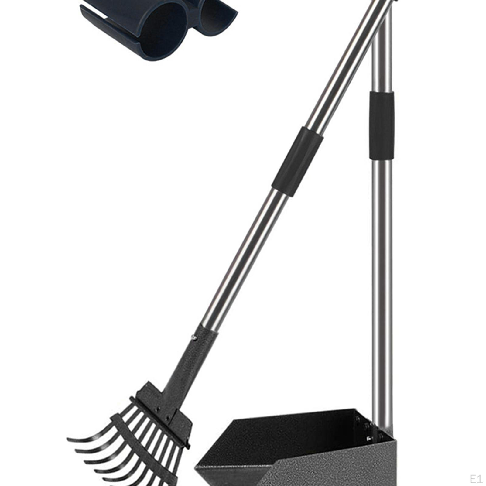 Регулируемая металлическая лопатка для какашек с длинной ручкой для средних и крупных — фото 5