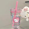 Hello Kitty Straw Cup with Lid - Large Capacity for Milk, Coffee, or Drinks