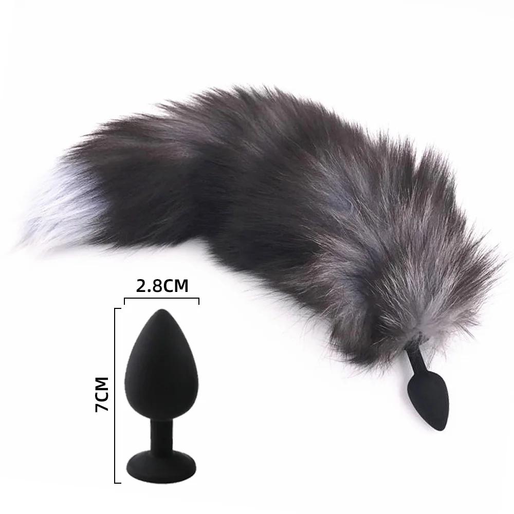 Anal Plug Sex Toy With Long Fox Tail And Sexy Pornographic Sexy Toy Stuffed Behind Buttocks Couple Role-playing Adult Accessorie