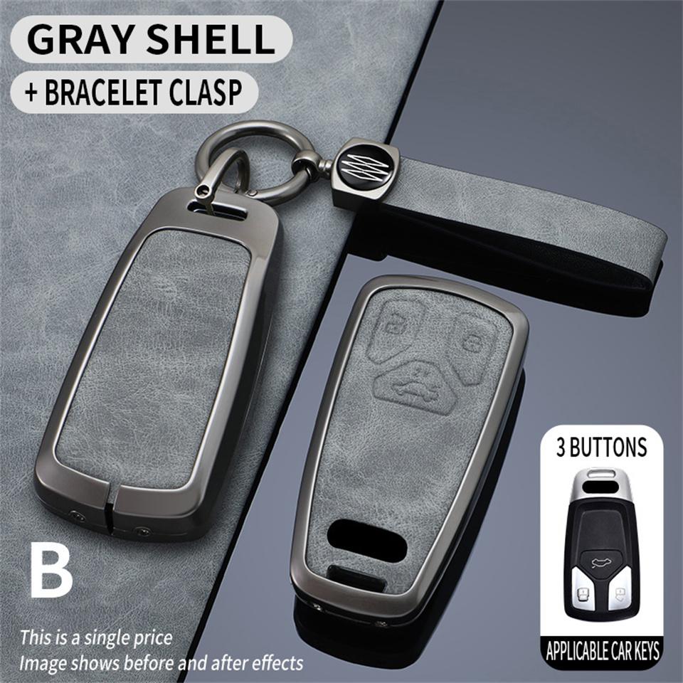 

Чехол для автомобильного ключа, сумка для ключей для A1 A3 8v A4 B9 A5 A6 C7 Q3 Q5 Q7 Tt, держатель, чехол для автомобильного брелока, защитный набор, аксессуары серый