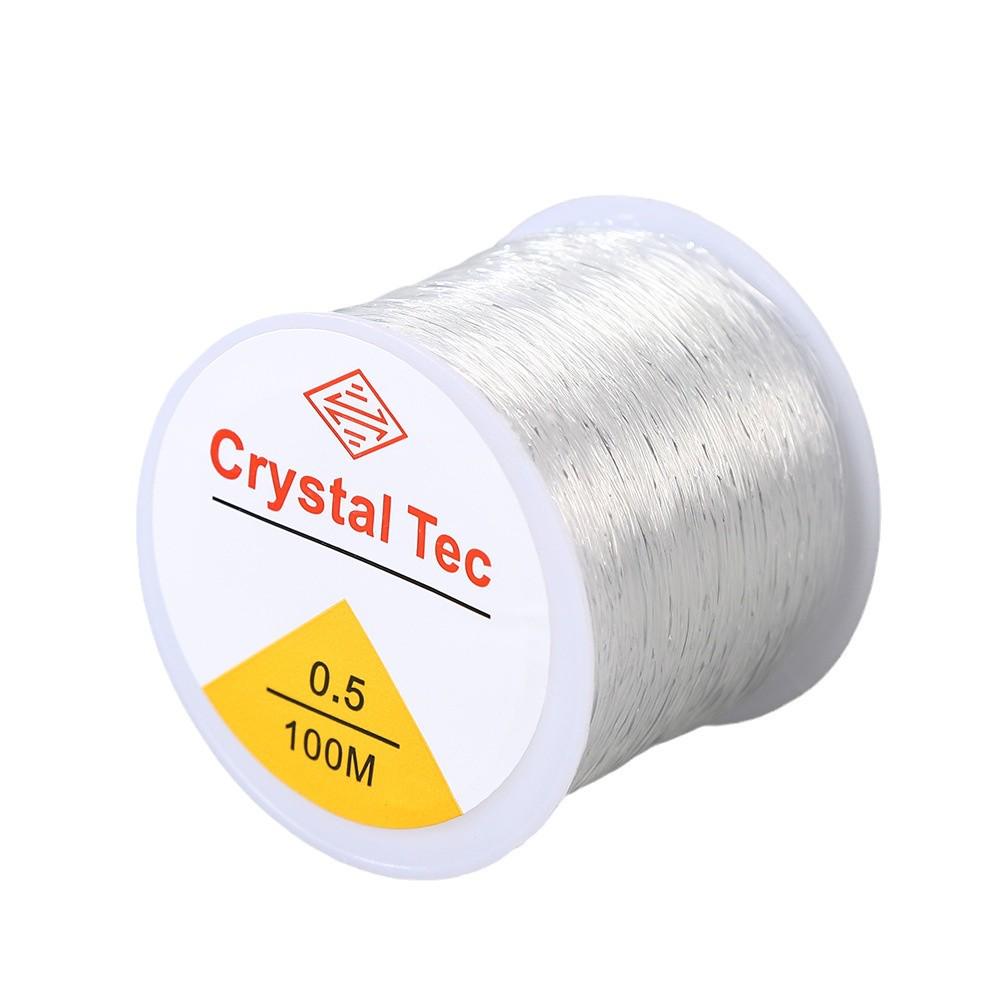 100m Klar Kristall Elastisk Snöre för DIY Pärlplockning & Armband - Hög Ljusstyrka, Låg Viskositet, Återstudsande Elastisk Tråd