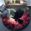 Raven Round Area Rug,Carpet Rug for Living Room Bedroom Sofa Playroom Decor,Non-slip Floor Mat