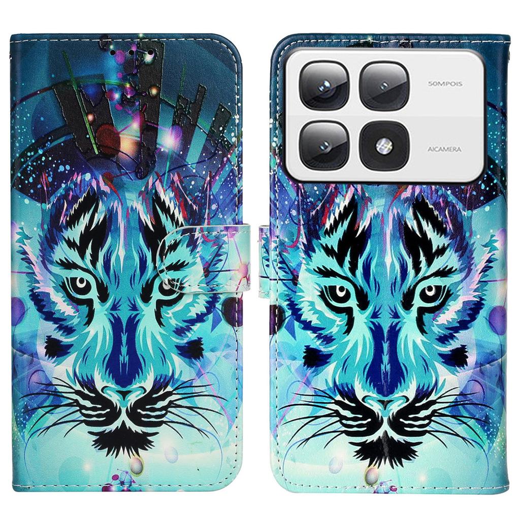 For Xiaomi 14T Pro Case Pattern Leather Wallet Phone Cover with Card Holder