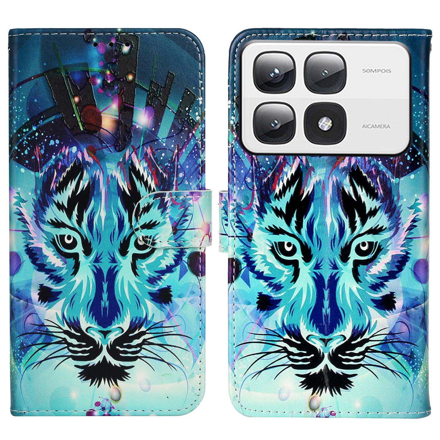 

Для Xiaomi 14T Pro Чохол з візерунком Шкіряний гаманець Чохол для телефону з тримачем для карток Wolf