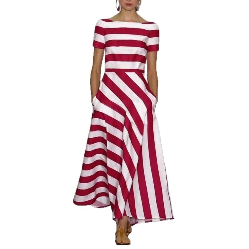 New Arrival Striped Maxi Dress for Women, Popular Casual Long Dress for European American, Fashion Women's Daily Dress