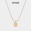 French Retro Gold Letter Pendant Necklace: Women's Luxe Clavicle Chain for Autumn/Winter Sweater