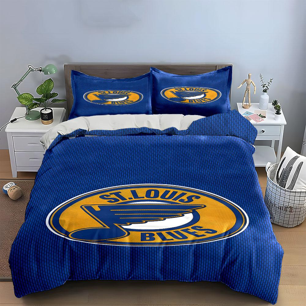 "St. Louis Blues Logo Bedding Design" Print Bedding Set Duvet Cover Pillowcases (1* Duvet Cover 2* Pillowcases Do Not Include Comforter)