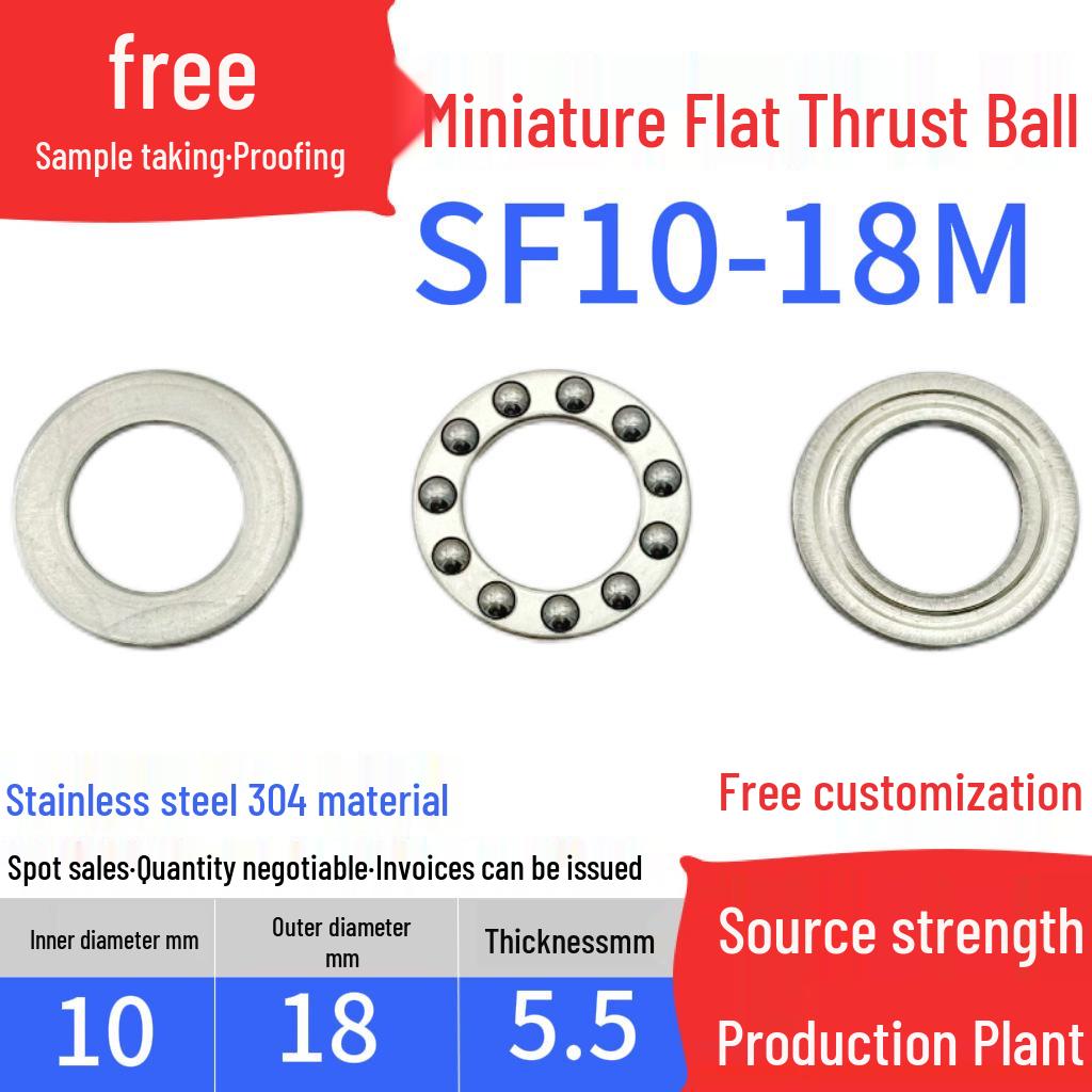 Stainless Steel 304 Miniature Thrust Ball Bearings (ID 2-12mm)