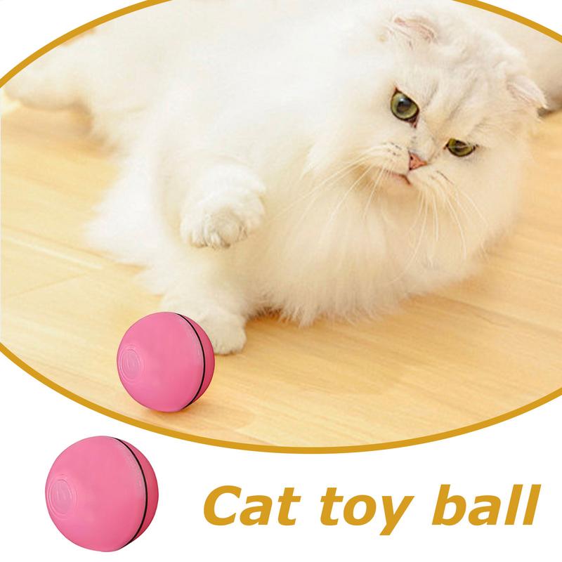Cat Ball Toy Lighted Interactive Kitten Ball Automatic Moving Kitten Toy for Indoor Cats Relieves Boredom & Encourages Play