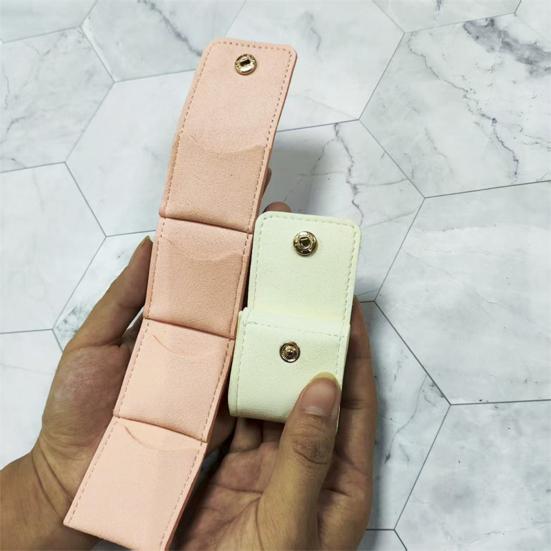 1/3Pcs Jewelry Storage Bag Earring Organizer Solid Color Mini Size Portable Foldable Travel Jewelry Organizer Case with Buckle