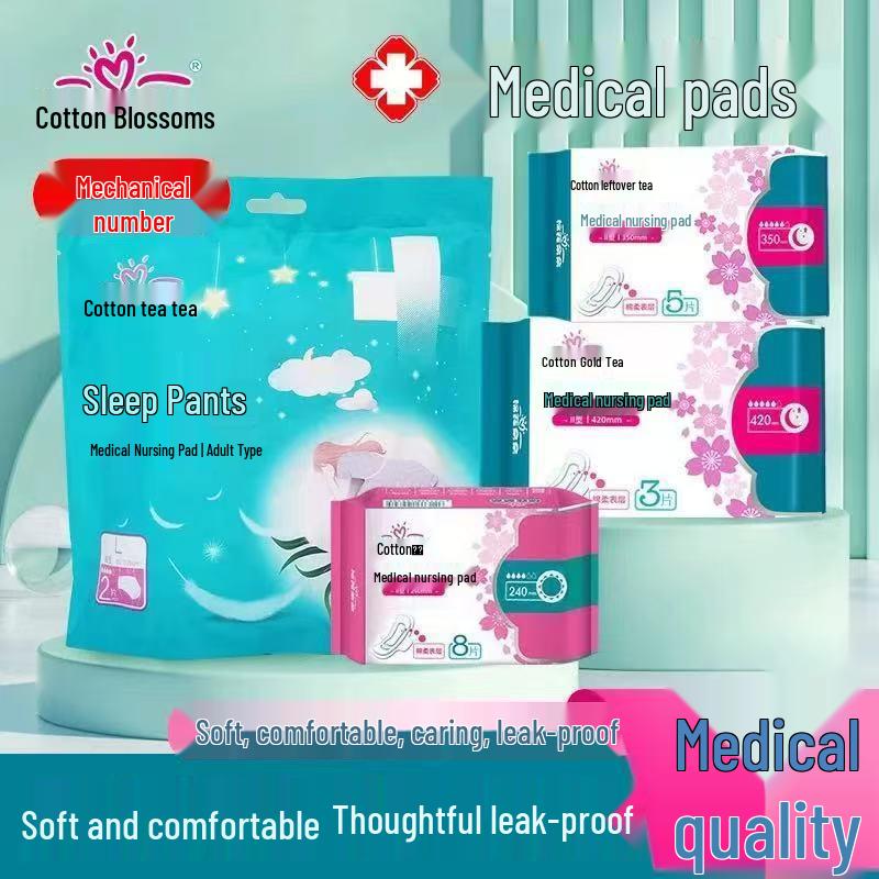 Bawełniane Podpaski Menstruacyjne Przyjazne Skórze - Miękkie, Przeciwprzeciekające, do Użytku Dziennego i Nocnego