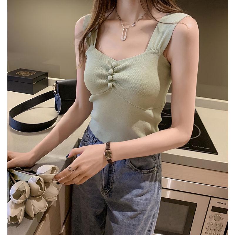 

Women s 2026 Summer Ice Silk Knit Camisole Vest - Sleeveless, Slim-Fit, Sexy Top, Inner Base Layer Shirt One Size (recommended for up to 60 kg) светло-зеленый