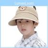 Summer Kid Breathable Sun Hat Wide Brim Cartoon Bear Sunshade Activities Outdoor