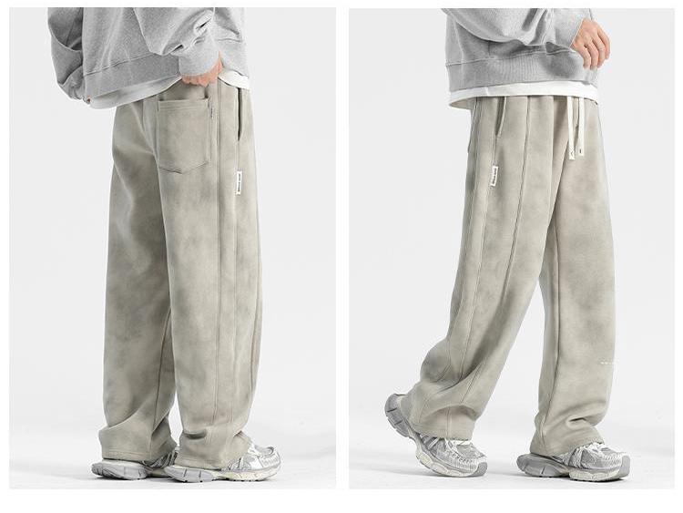 Men's American-Style Loose-Fit Wide-Leg Sweatpants for All Seasons