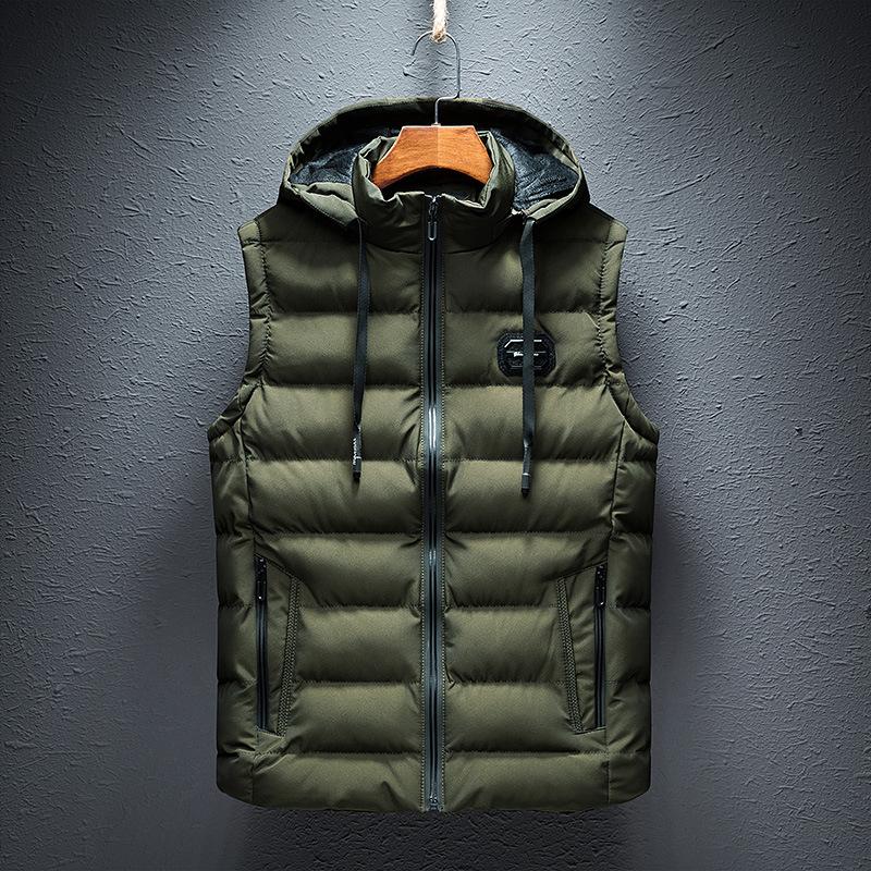 

New Down Vest Men s Autumn and Winter Casual Vest Large Size Cotton Vest 6XL