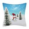 Snow Christmas Pillowcase Blue and White Printed Cushion Cover Snowflake  Tree Throw