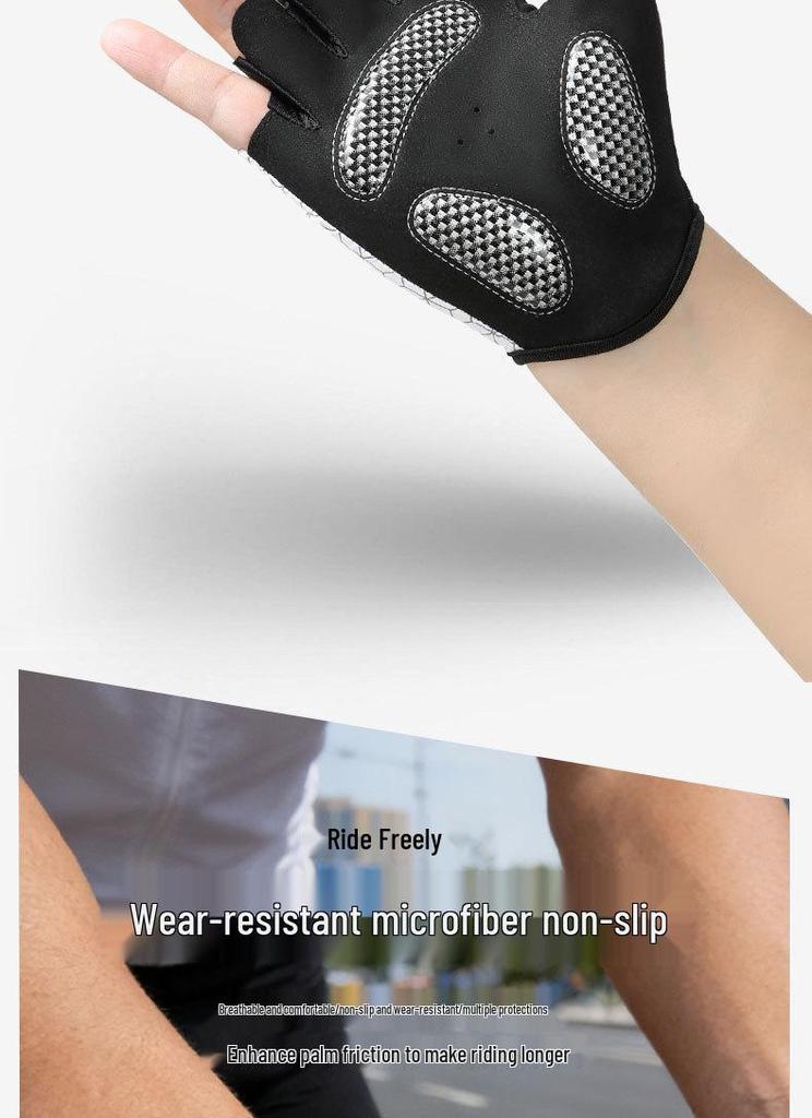 Unisex Half-Finger Cycling Gloves: Shock-Absorbent, Anti-Slip, Sun Protection for Road & Mountain Biking