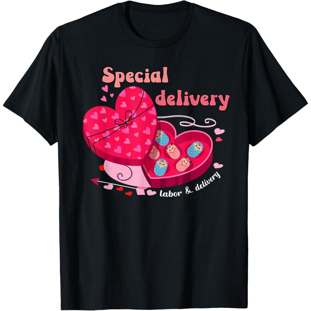 Special Delivery Labor and Delivery Nurse Valentine s Day T-Shirt S чёрный