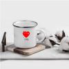 Customized Letter Enamel Water Cup, Minimalist Couple Cup, Creative Heart-shaped Pattern Customization, Valentine's Day Gift.