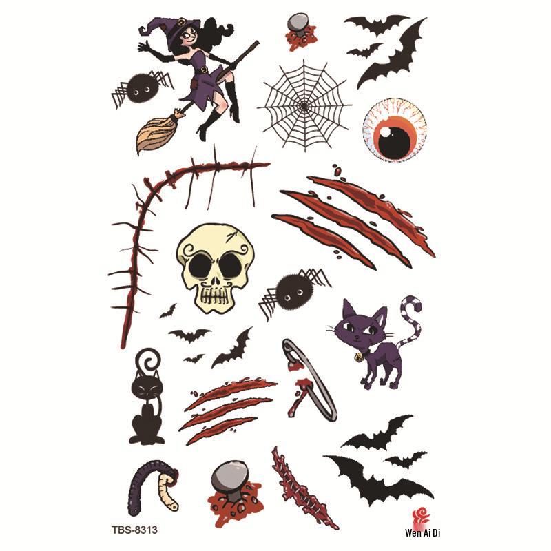 Wasserdichte realistische Halloween Horror Tattoo-Aufkleber