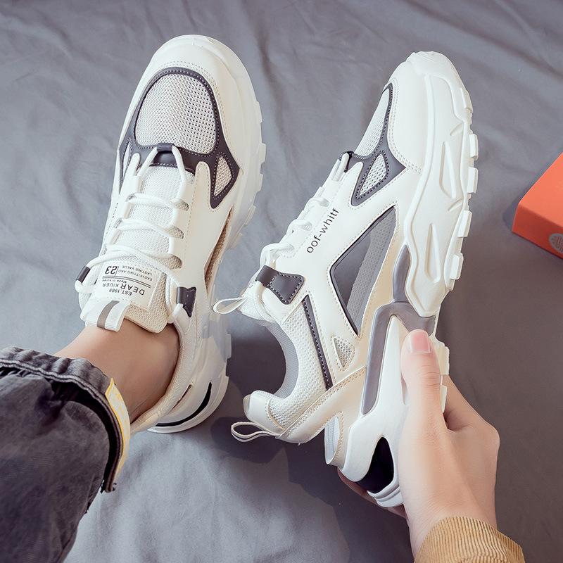 

Мужская обувь 2024 года, новые летние спортивные туфли с одинарной сеткой, дышащие, полые, мужские повседневные, сетчатые, модные туфли для папы 39