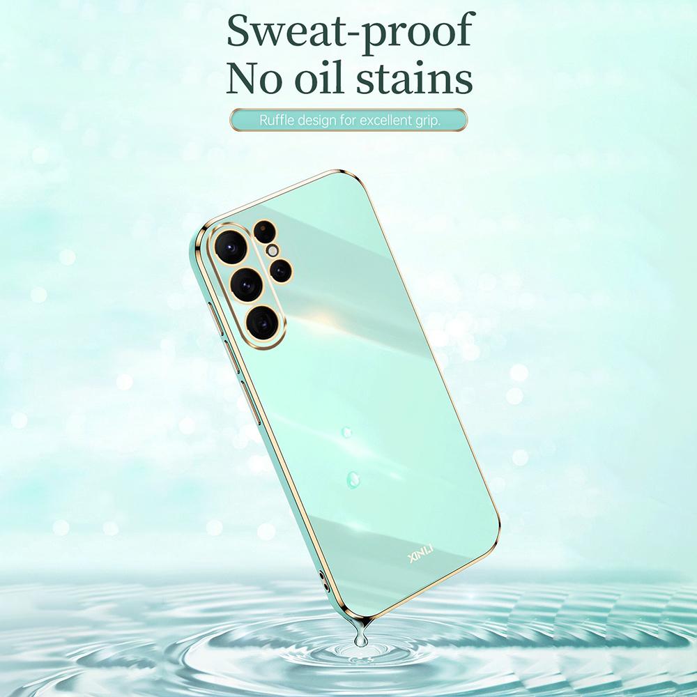 XINLI For Samsung Galaxy S23 Ultra Anti-fall Electroplating Phone Cover Soft TPU Protective Smartphone Case