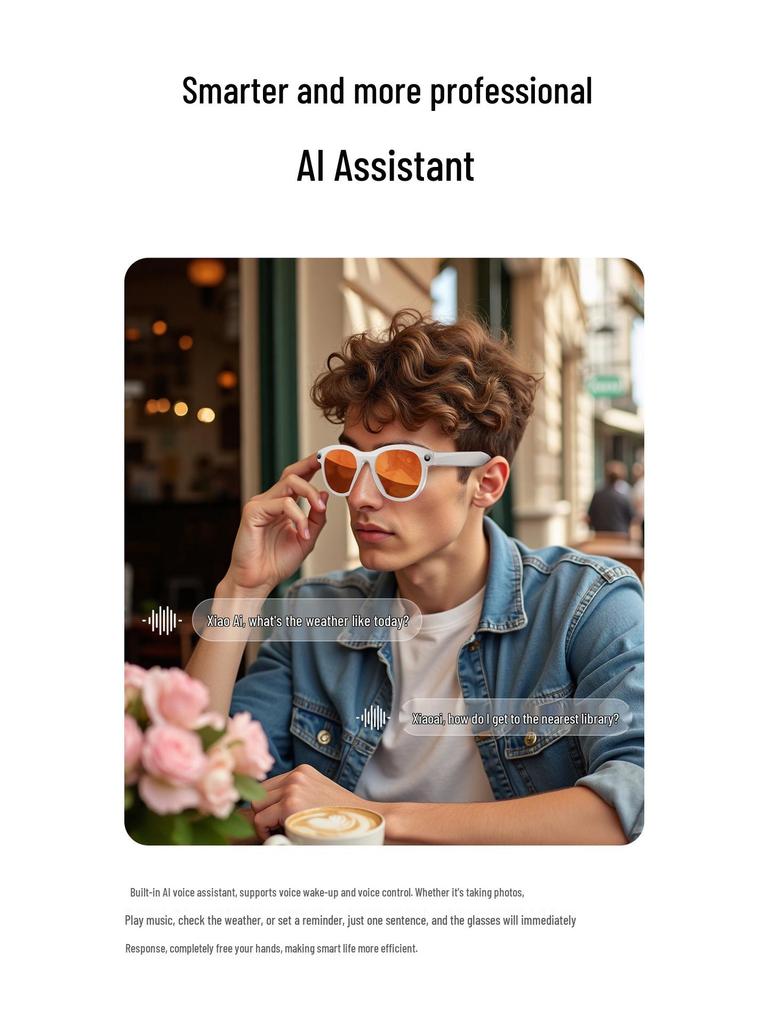 KI-Smart Glasses: HD-Kamera, Bluetooth, Anruferkennung & Übersetzung