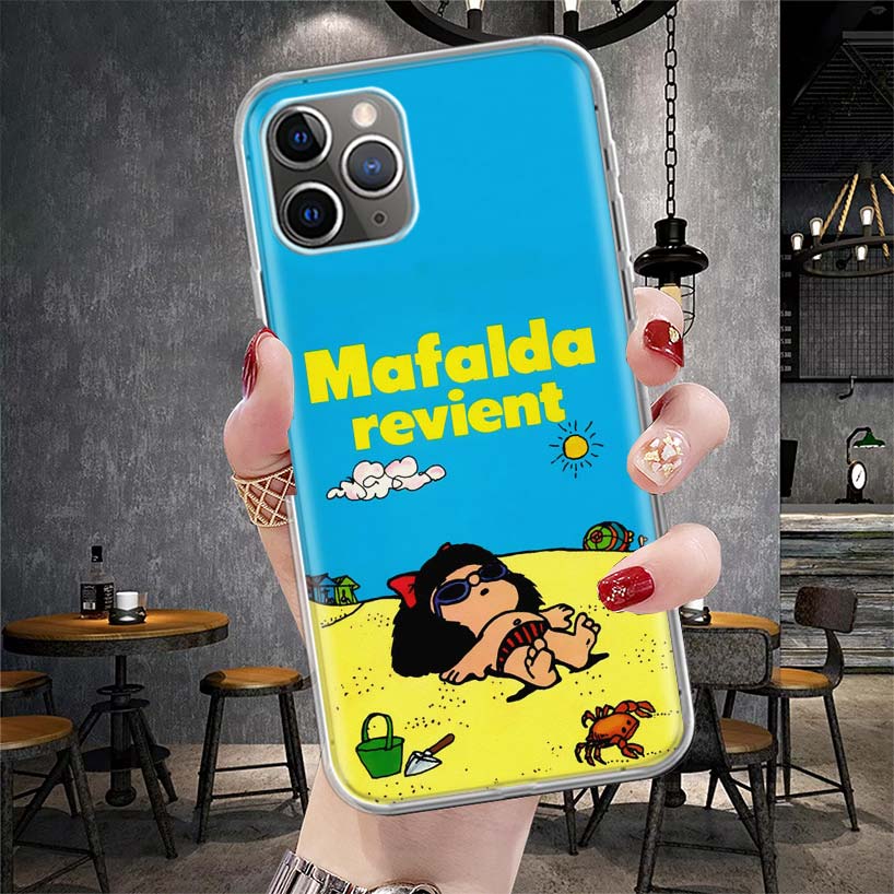 

Mafalda Cartoon Soft Phone Case For IPhone 11 17 Air 16E 16 Pro Max 15 + 14 Plus 13 Mini 12 Apple 7 SE 8 Fundas Coque 11 17 Air iPhone 17 Pro