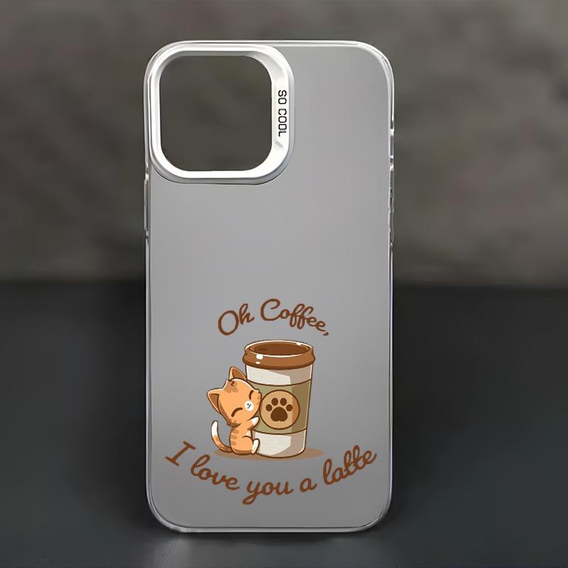 Coffee bear is suitable for Apple 16 mobile phone case iPhone13/14 colored silver 15promax new 13 anti-drop 11P