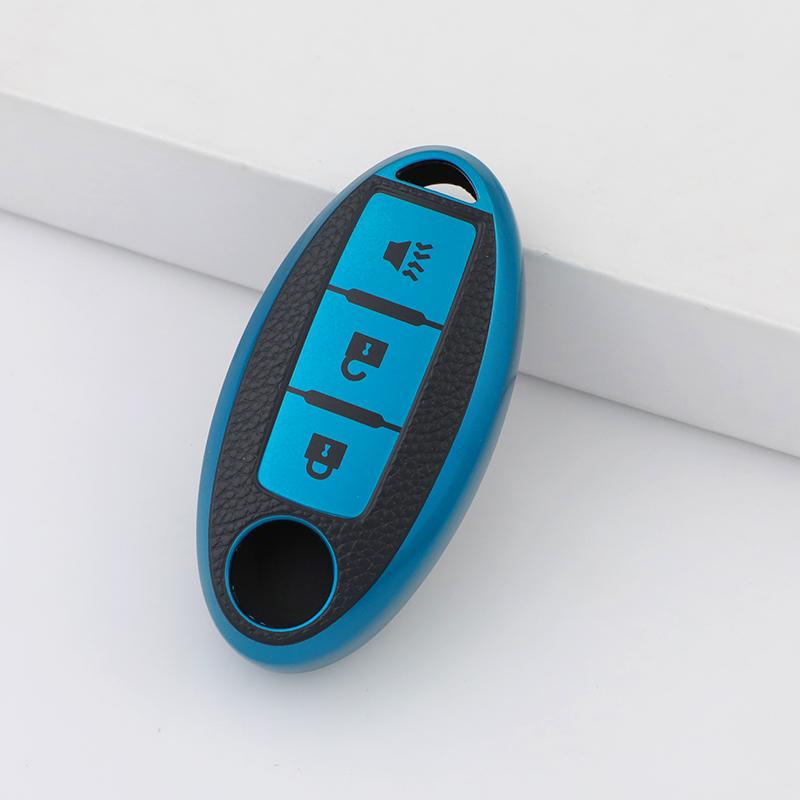 TPU Läder Bilnyckelfodral Skydd för Nissan Leaf Micra Qashqai J11 J10 X Trail T32 Versa Note Patrol Nyckelfodral Tillbehör