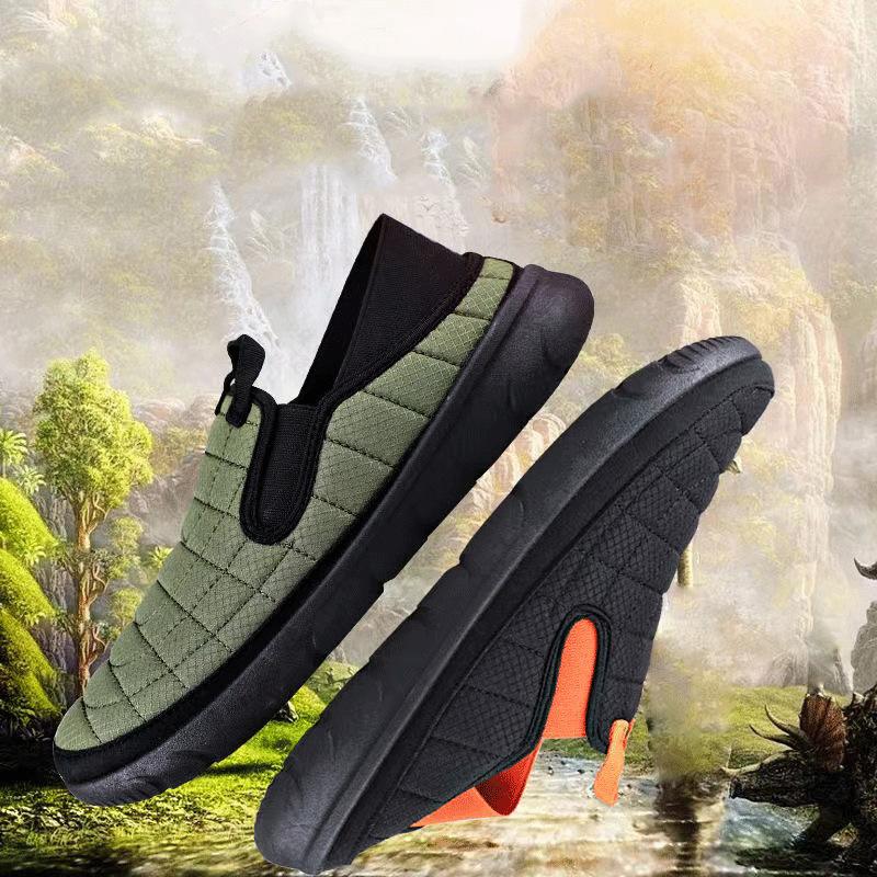 Män Loafers Skor Sommar Skor Man Nytt mode Canvas Skor Mjuk Platt Comfy Flock Mocka Läder Män Casual Vulkaniserad Sko