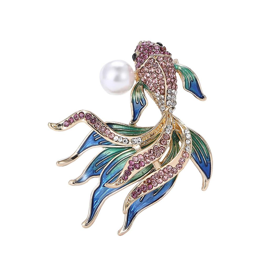 Multipurpose Fun Sophisticated Goldfish Brooch Elegant Designs Portable Fashion Accessory for Performers Daily Outfits