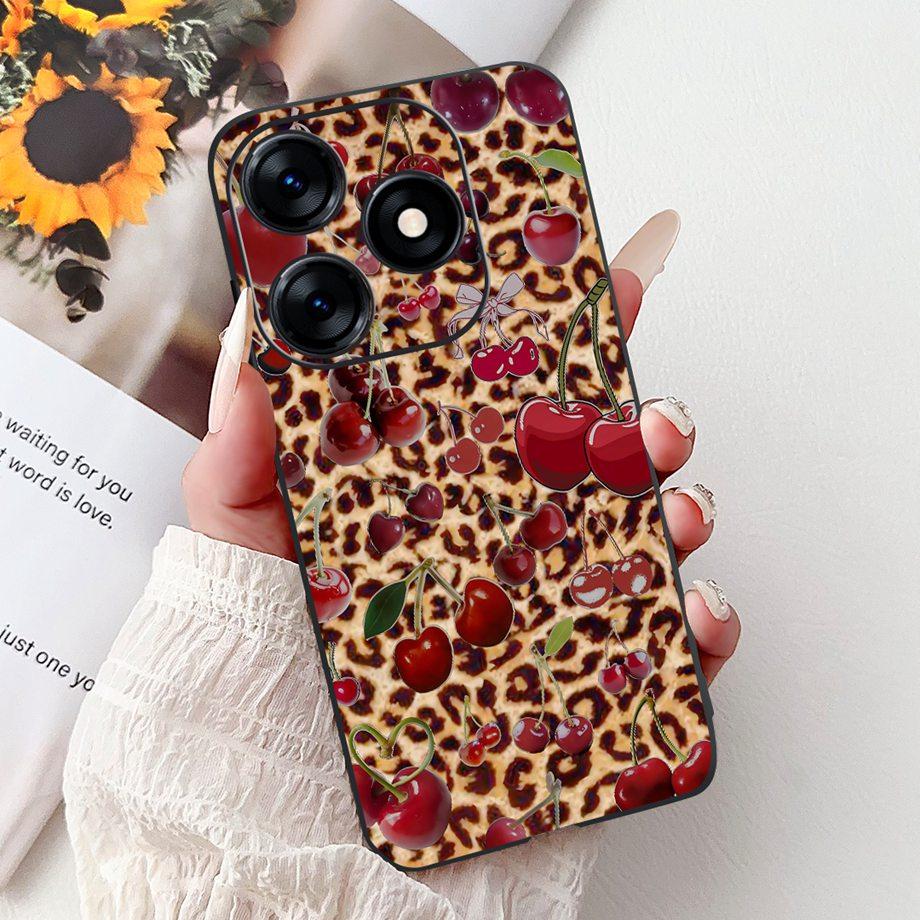 Luxury Matte Silicone Soft Case For Tecno Spark 10c 10 Pro Spark10 4G 5G KI5k KI5q KI7 KI8 Capa Flower Loving Heart Bowknot Etui