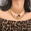 Cross-Border Double Layer Thick Chain Heart Pendant Necklace - European American Creative Openable Heart Clavicle Chain