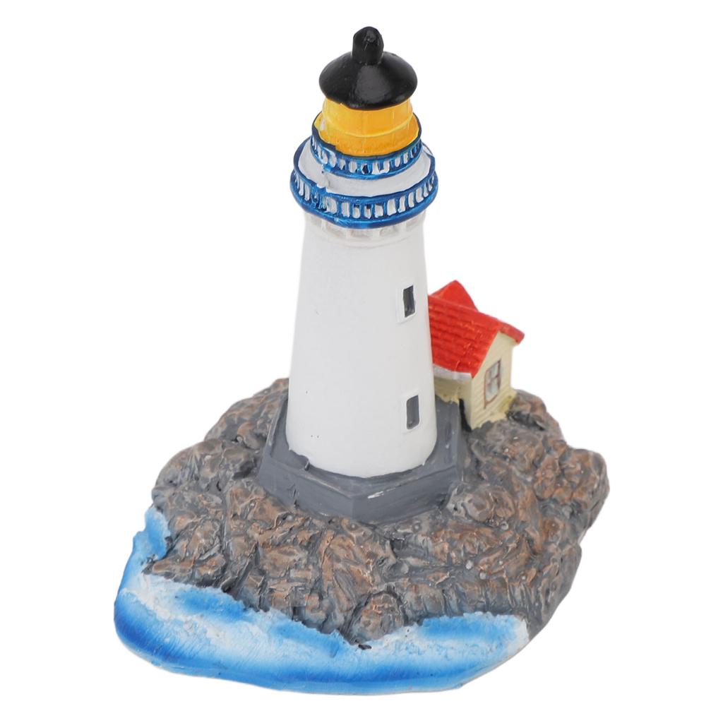 Lighthouse Ornament Resin Decorative Lighthouse Figurine Tabletop Decor for Shelves Mantels Cabinets Nightstands
