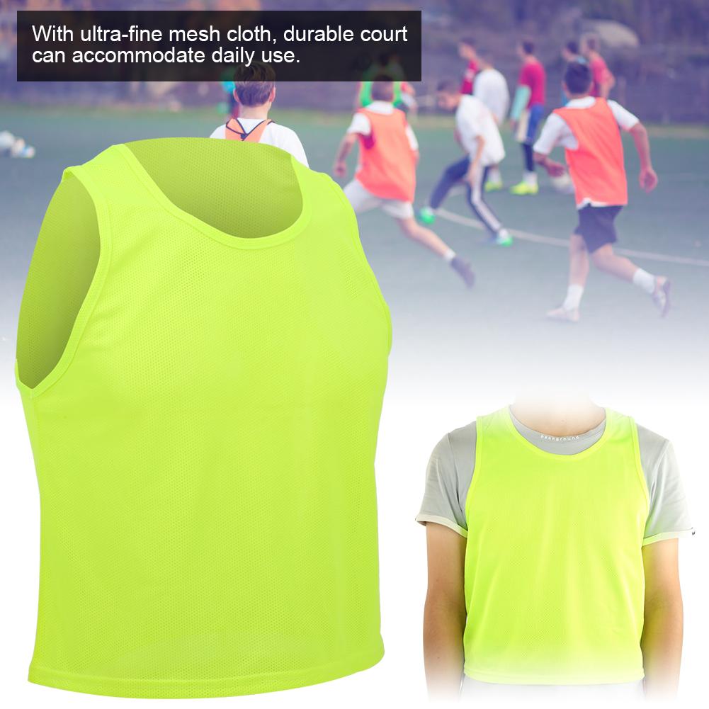 12 SZTUK Mała siatka Dziecięca kamizelka treningowa do piłki nożnej Oddychająca, fluorescencyjna, zielona, dowolny rozmiar