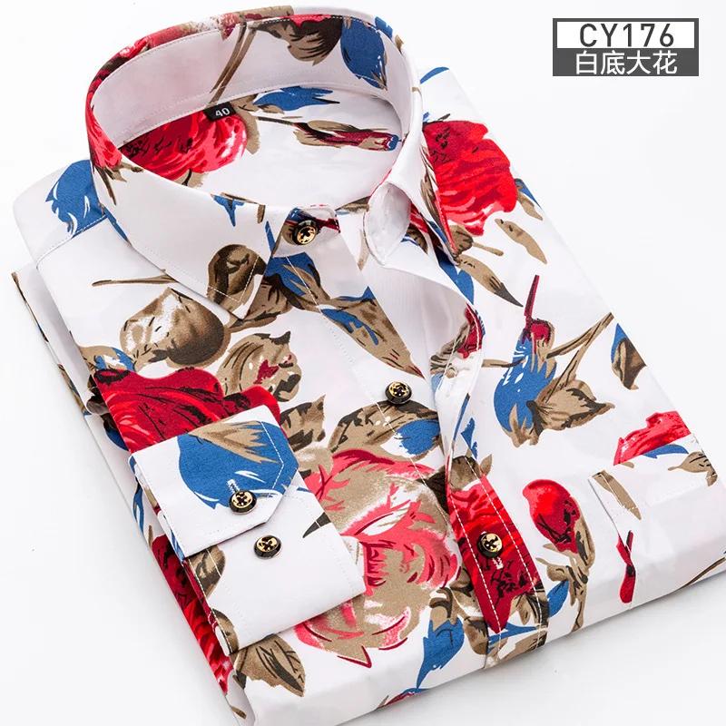 

New 2026 Men s Plaid Shirts Long Sleeve Spring Autumn Thin Male Casual Shirt Man Printed Dress Shirt Stripe Business Shirts Male 39